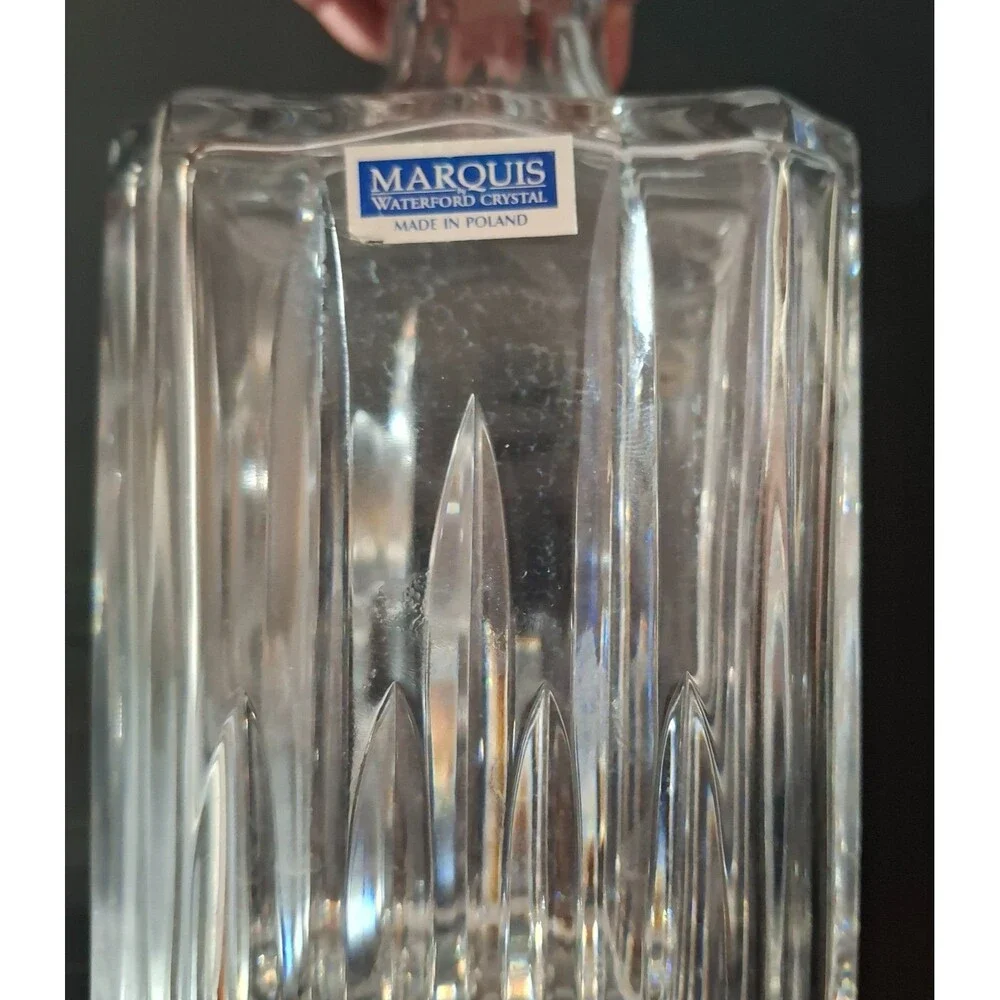 Marquis by Waterford HANOVER Crystal Square Spirit Decanter 9.75” With Stopper